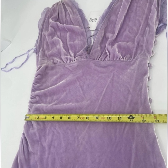 Vintage Diane Von Furstenberg Velvet Midi Dress Short Sleeve 90s Slip Button 6 S - Picture 9 of 10